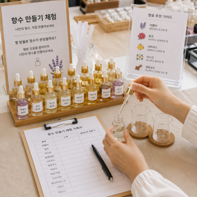 위 이미지는 향수 체험 과정을 이해를 돕기 위한 참고 이미지입니다.